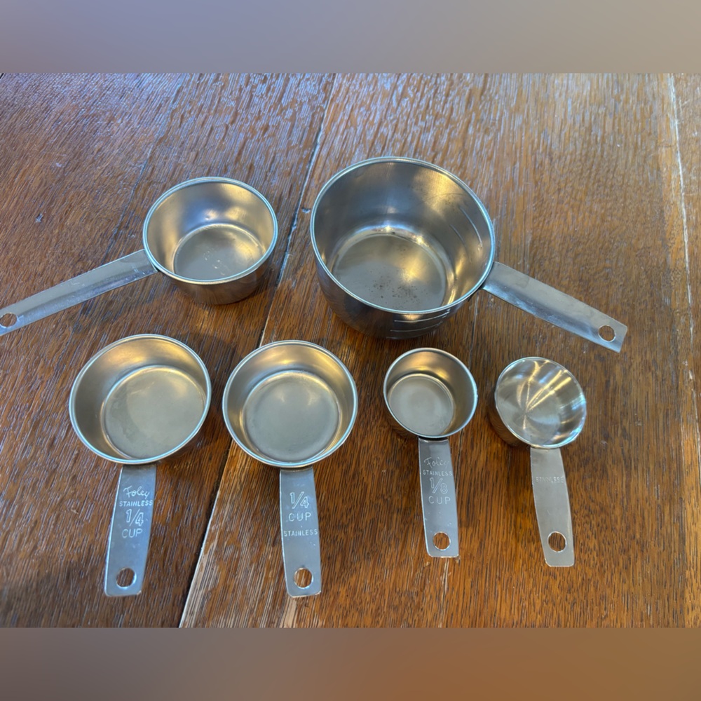 Vintage Foley Stainless Steel Measuring Cups Set